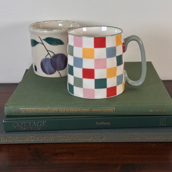 Vintage Other - Checkered Ceramic Mug Coffee Tea Stoneware